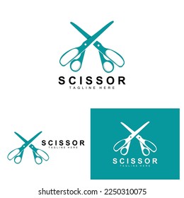 Scissors Logo Design, Barbershop Shaver Vector, Babershop Scissors Brand Illustration