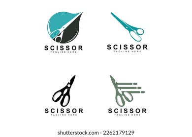 Scissors Logo Design, Barbershop Shaver Vector, Babershop Scissors Brand Illustration
