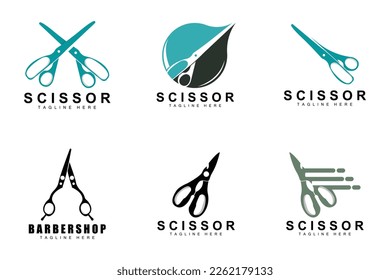 Scissors Logo Design, Barbershop Shaver Vector, Babershop Scissors Brand Illustration