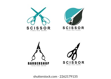 Scissors Logo Design, Barbershop Shaver Vector, Babershop Scissors Brand Illustration