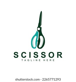 Scissors Logo Design, Barbershop Shaver Vector, Babershop Scissors Brand Illustration
