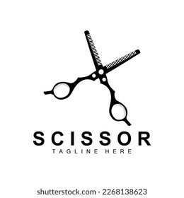 Scissors Logo Design, Barbershop Shaver Vector, Babershop Scissors Brand Illustration