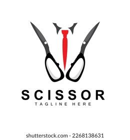 Scissors Logo Design, Barbershop Shaver Vector, Babershop Scissors Brand Illustration