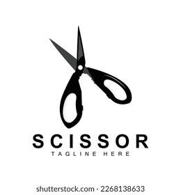 Scissors Logo Design, Barbershop Shaver Vector, Babershop Scissors Brand Illustration