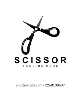Scissors Logo Design, Barbershop Shaver Vector, Babershop Scissors Brand Illustration