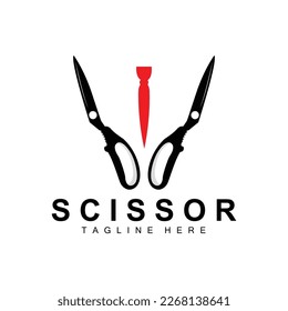 Scissors Logo Design, Barbershop Shaver Vector, Babershop Scissors Brand Illustration