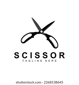Scissors Logo Design, Barbershop Shaver Vector, Babershop Scissors Brand Illustration