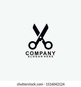 Scissors Logo Design Icon Template. Modern Design. Barber.  Vector Illustration