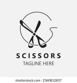 Scissors Logo Design Icon Template. Modern simple design. barber tools. Vector Illustration