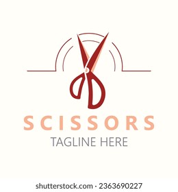 Plantilla de icono de diseño del logotipo de tijeras. Diseño moderno y sencillo. herramientas de peluquería y barbería. Ilustración vectorial