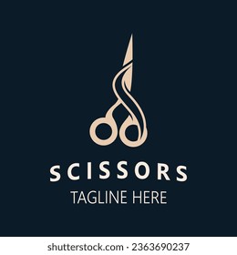 Scissors Logo Design Icon Template. Modern simple design. barbers tools and barbershop. Vector Illustration