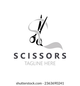 Scissors Logo Design Icon Template. Modern simple design. barbers tools and barbershop. Vector Illustration