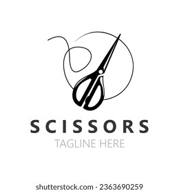Scissors Logo Design Icon Template. Modern simple design. barbers tools and barbershop. Vector Illustration