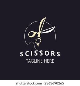 Scissors Logo Design Icon Template. Modern simple design. barbers tools and barbershop. Vector Illustration