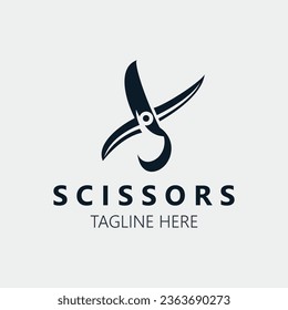 Scissors Logo Design Icon Template. Modern simple design. barbers tools and barbershop. Vector Illustration