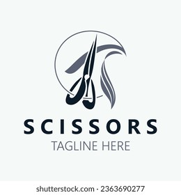 Scissors Logo Design Icon Template. Modern simple design. barbers tools and barbershop. Vector Illustration