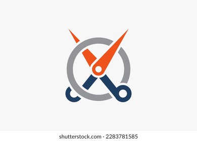 Scissors logo design vector illustration. Scissors icon design. Suitable for hairdresser and barbershop logos