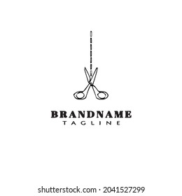 tijeras logotipo icono diseño plantilla de pantalla de vector aislado negro
