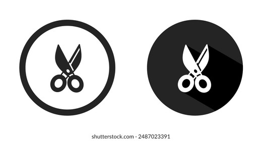 Scissors logo. Scissors icon vector design black color. Stock vector.