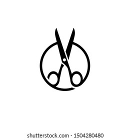 Scissors Logo Scissors Round Symbol