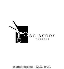 Scissors Logo, Shaver Vector, Simple Barber Shop Design, Icon, Background, Symbol, Template