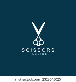 Scissors Logo, Shaver Vector, Simple Barber Shop Design, Icon, Background, Symbol, Template
