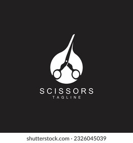 Scissors Logo, Shaver Vector, Simple Barber Shop Design, Icon, Background, Symbol, Template