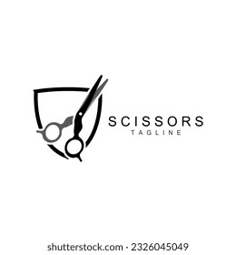 Scissors Logo, Shaver Vector, Simple Barber Shop Design, Icon, Background, Symbol, Template