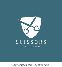 Scissors Logo, Shaver Vector, Simple Barber Shop Design, Icon, Background, Symbol, Template