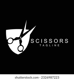 Scissors Logo, Shaver Vector, Simple Barber Shop Design, Icon, Background, Symbol, Template
