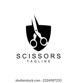 Scissors Logo, Shaver Vector, Simple Barber Shop Design, Icon, Background, Symbol, Template