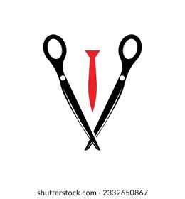 Scissors Logo, Shaver Vector, Simple Barber Shop Design, Icon, Background, Symbol, Template