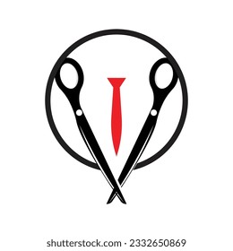 Scissors Logo, Shaver Vector, Simple Barber Shop Design, Icon, Background, Symbol, Template