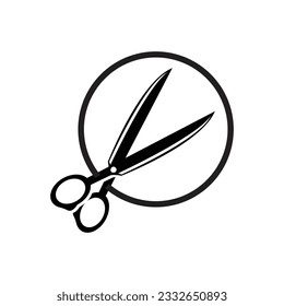 Scissors Logo, Shaver Vector, Simple Barber Shop Design, Icon, Background, Symbol, Template