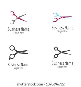 Scissors logo template vector icon illustration design