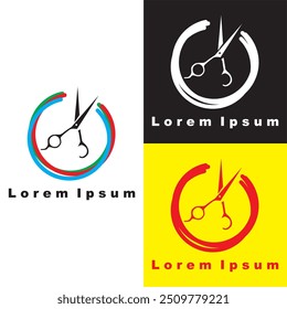 scissors logo vector design. convection logo. tailor logo


