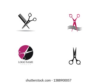 Scissors logo vector icon design 