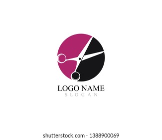 Scissors logo vector icon design 