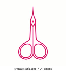 scissors manicure tool pink simple icon