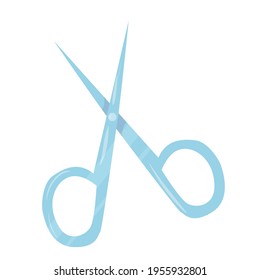 Tijeras. Herramientas de manicura dibujadas al estilo de las caricaturas. Ilustración vectorial aislada en fondo blanco.