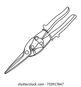 scissors for metal pamietnik on white background, icon, line, tool