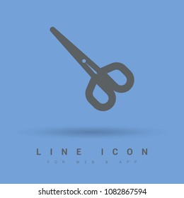 Scissors minimal icon. Shear line vector icon for websites and mobile minimalistic flat design.