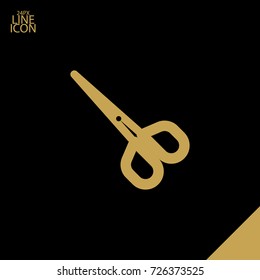 Scissors minimal icon. Shear line vector icon for websites and mobile minimalistic flat design.