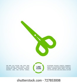 Scissors minimal icon. Shear line vector icon for websites and mobile minimalistic flat design.