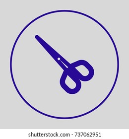 Scissors minimal icon. Shear line vector icon for websites and mobile minimalistic flat design.