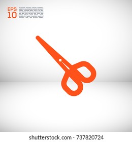 Scissors minimal icon. Shear line vector icon for websites and mobile minimalistic flat design.