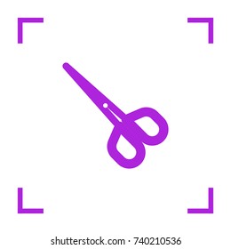 Scissors minimal icon. Shear line vector icon for websites and mobile minimalistic flat design.