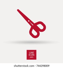 Scissors minimal icon. Shear line vector icon for websites and mobile minimalistic flat design.