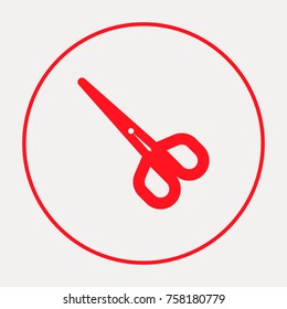 Scissors minimal icon. Shear line vector icon for websites and mobile minimalistic flat design.