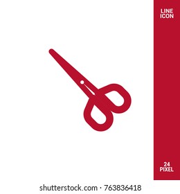 Scissors minimal icon. Shear line vector icon for websites and mobile minimalistic flat design.